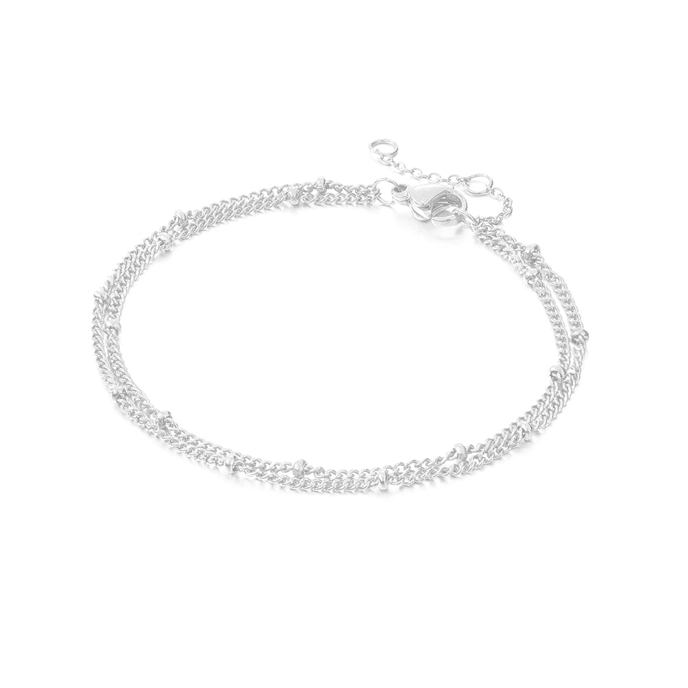 Fashion Jewelry Stainless Steel Gold Plated Adjustable Beads  Hand Thin Chain Multi Layer Bracelets 2022 Women