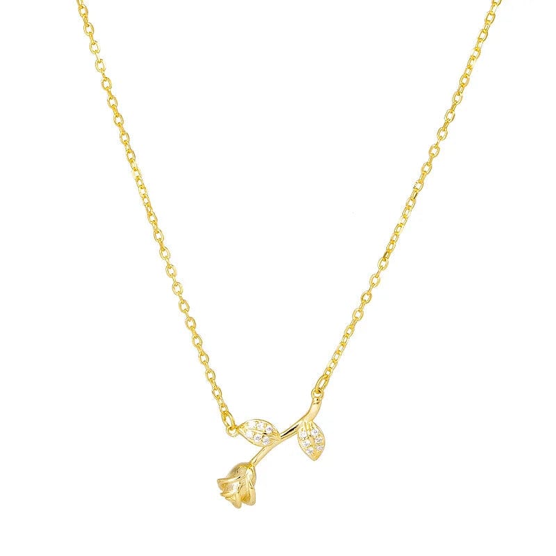 fashion jewelry sterling silver necklace women 925 sterling silver flower pendant necklace gold plated chain diamond necklaces