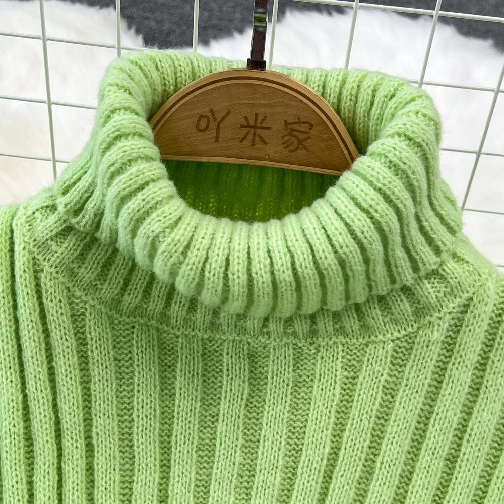 Fashion Knitwear Two-piece Women's Autumn/winter Cape Cape Turtleneck Sweater & Slim-fit Hip Wrap Dress Set