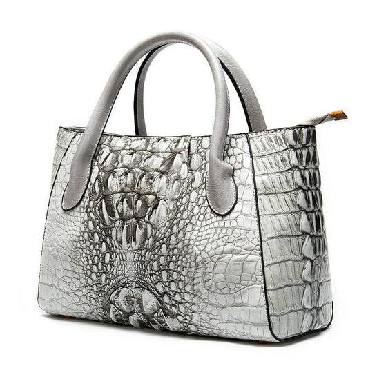 Fashion Ladies Crocodile Pattern Genuine Leather Vintage Handbag Large Capacity Women Shoulder Bag Wholesale Shopping Luxury Bag