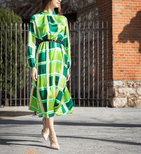Fashion Ladies Nine-point Sleeve Loose Long Dress Spring Autumn Retro Pattern Print Dress Women Casual O-neck Office Long Dress