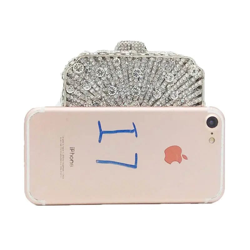 Fashion Luxury Bag Sparkle Formal Square Shape Crystal Rhinestone Bridal Clutch  Evening Bag Handbag Crystal Purse