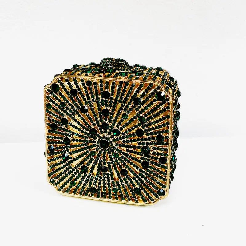 Fashion Luxury Bag Sparkle Formal Square Shape Crystal Rhinestone Bridal Clutch  Evening Bag Handbag Crystal Purse