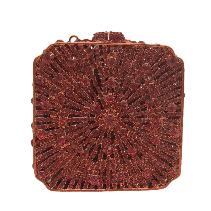 Fashion Luxury Bag Sparkle Formal Square Shape Crystal Rhinestone Bridal Clutch  Evening Bag Handbag Crystal Purse