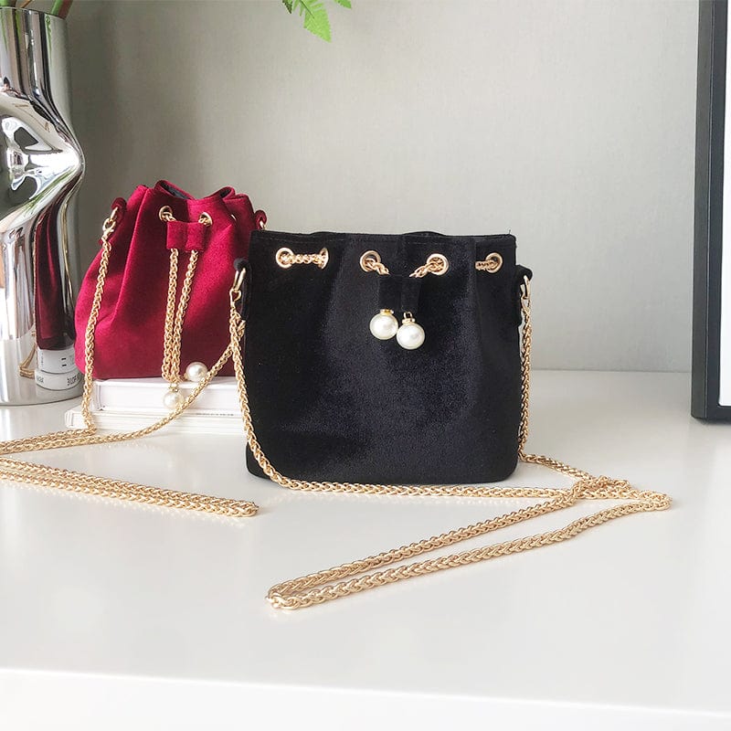Fashion Mini Bags Women Handbags Ladies Bucket Velvet Bags Women's Messenger Bucket Bag Velvet Shoulder Purse For Girls