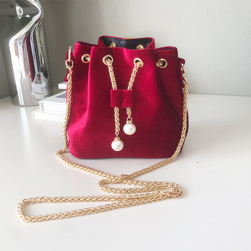 Fashion Mini Bags Women Handbags Ladies Bucket Velvet Bags Women's Messenger Bucket Bag Velvet Shoulder Purse For Girls