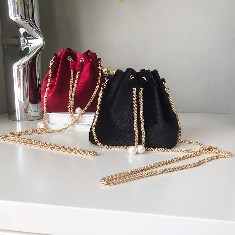 Fashion Mini Bags Women Handbags Ladies Bucket Velvet Bags Women's Messenger Bucket Bag Velvet Shoulder Purse For Girls
