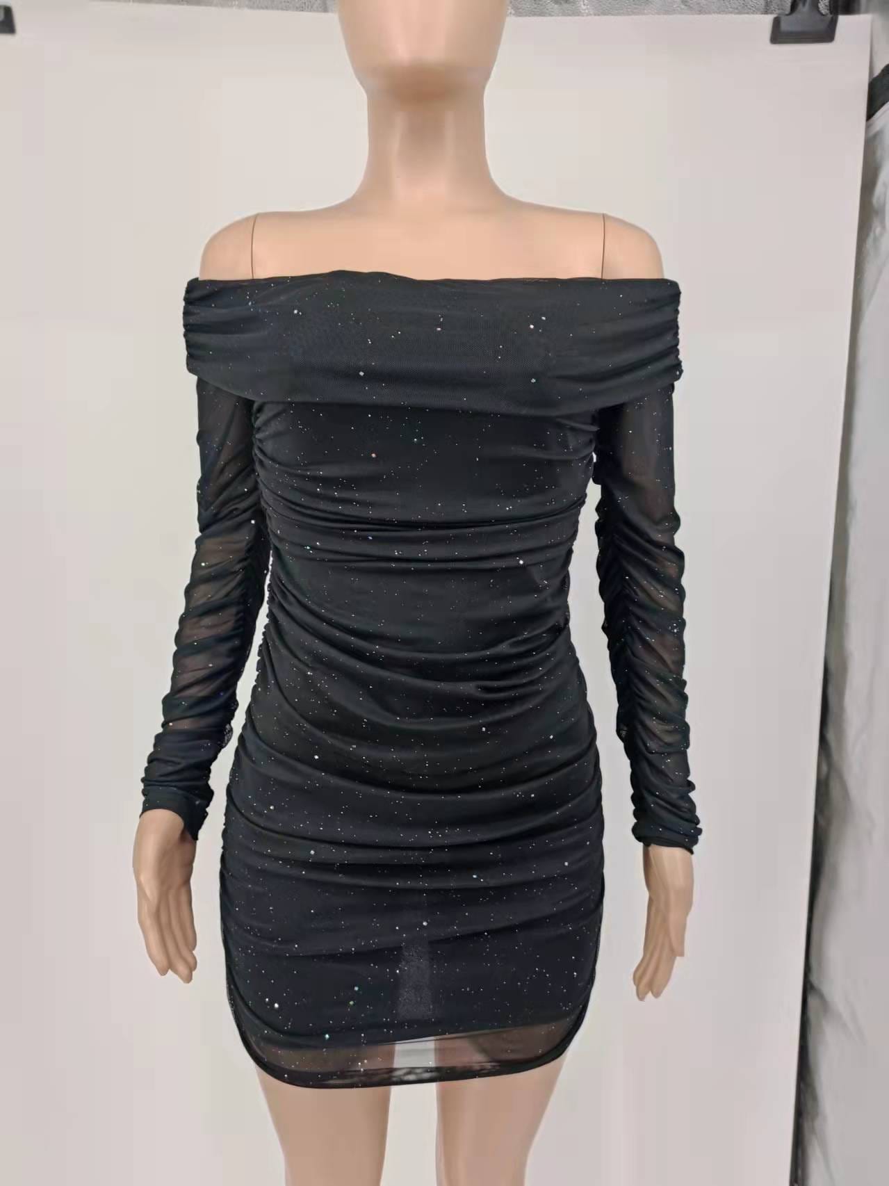 Fashion Nightclub Outfit Bodycon Party Dresses Sexy Off Shoulder Backless Evening Dress