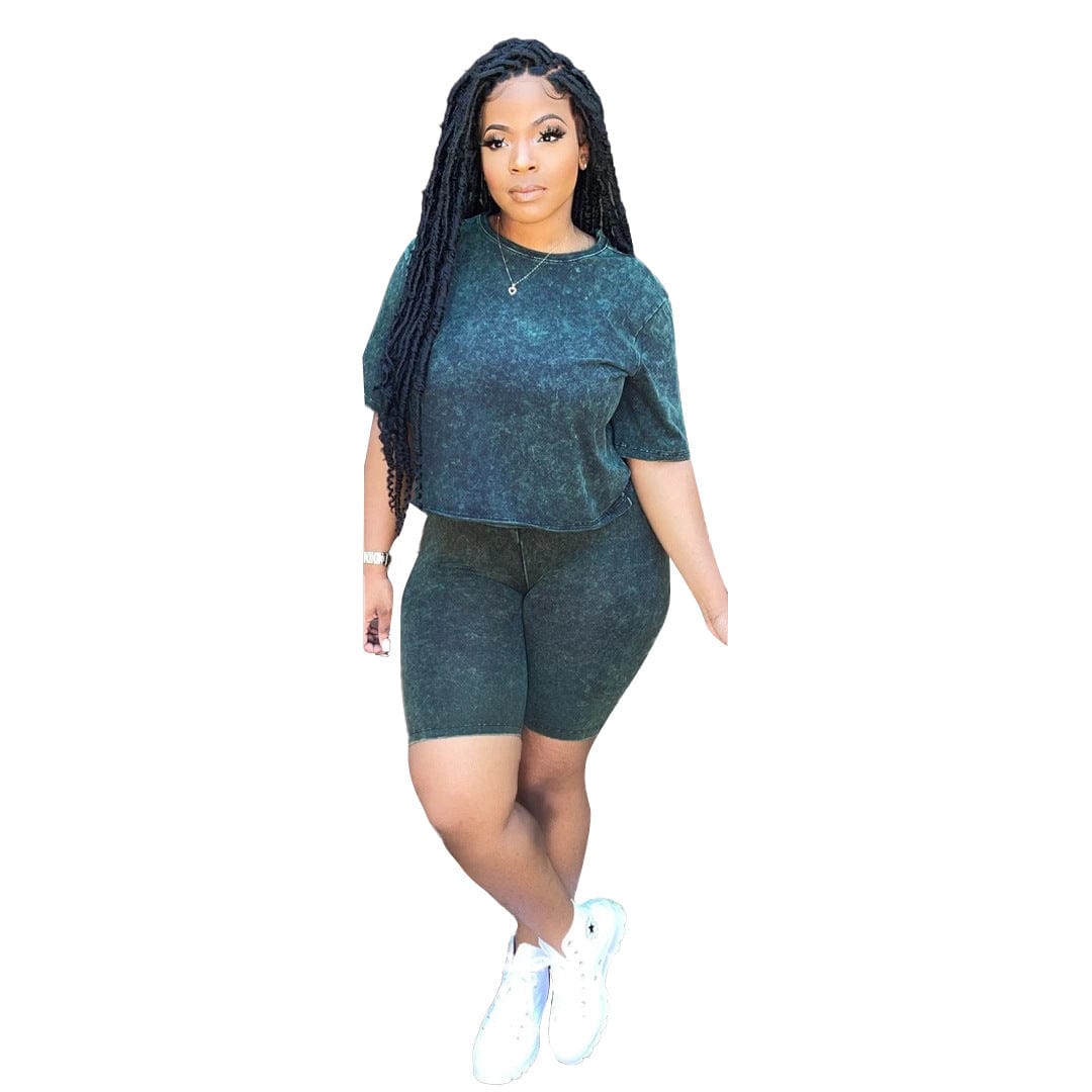 Fashion printed short sleeve casual 2 piece short pants set for lady t shirt and pants set women shirt and short set