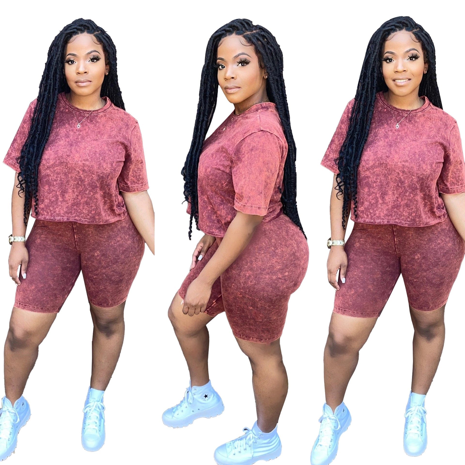 Fashion printed short sleeve casual 2 piece short pants set for lady t shirt and pants set women shirt and short set