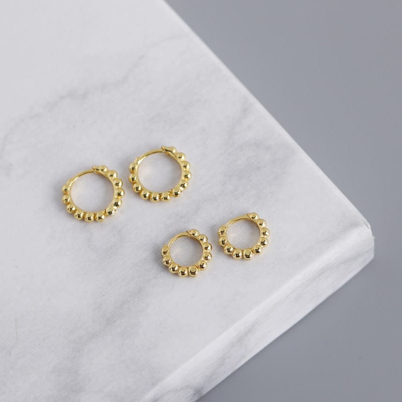 Fashion S925 Sterling Silver Gold Vermeil Small Huggie Hoop Earrings for Women