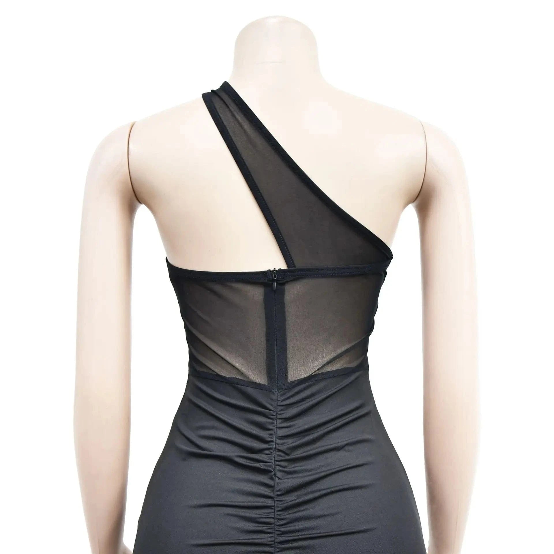 Fashion Solid Color Beaded Rhinestone mesh party bodycon mini dress sexy club wear for women 2023