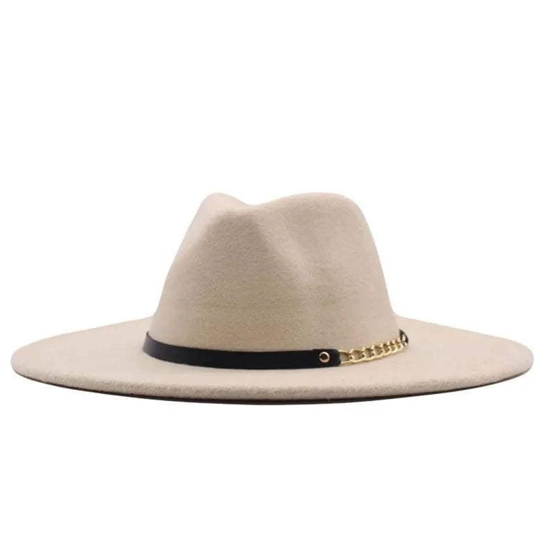 fashion sombrero cap hat  multi-color felt women fedora hats wholesale with chain belts