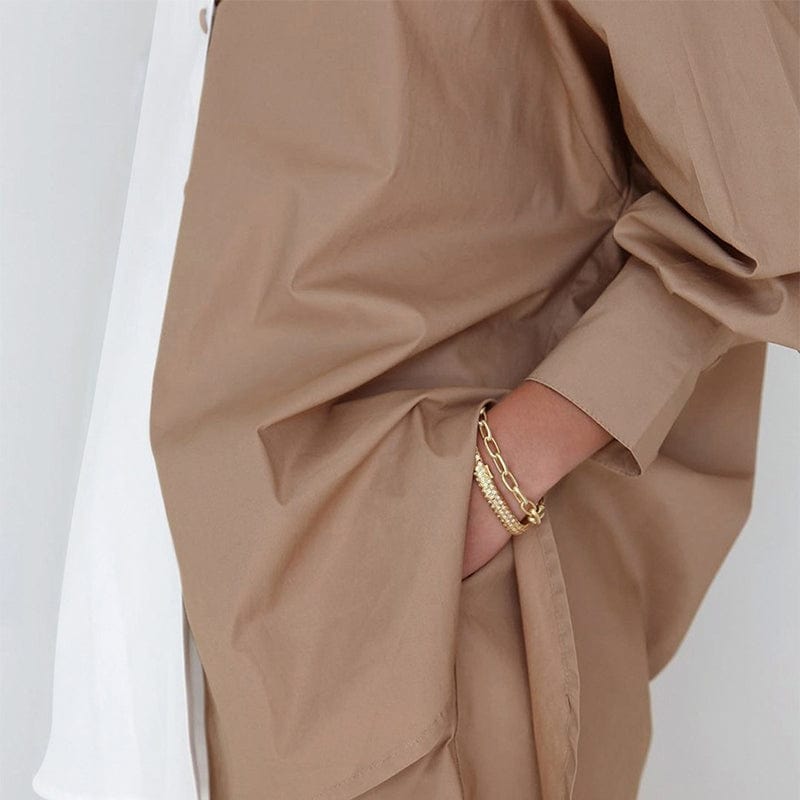 Fashion Spring Autumn Oversized Shirts + Shorts Set Women Spell Color Casual Loose Tracksuit Woman Cotton Linen Two Piece Sets