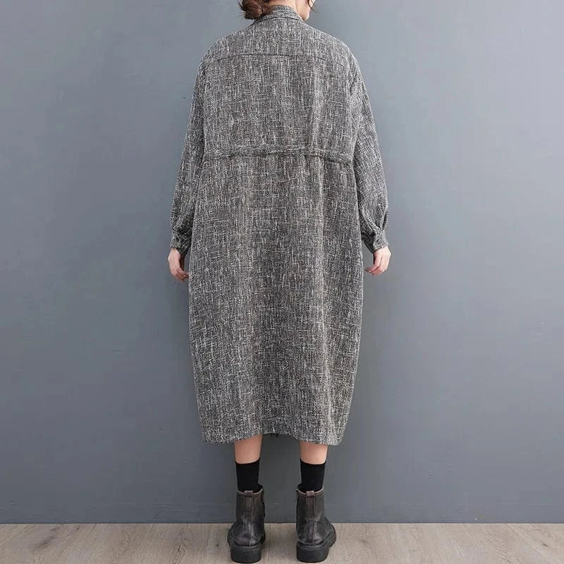 Fashion streetwear vintage ladies elegant windbreaker jacket drawstring loose long women's trench coats