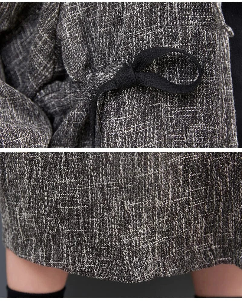 Fashion streetwear vintage ladies elegant windbreaker jacket drawstring loose long women's trench coats