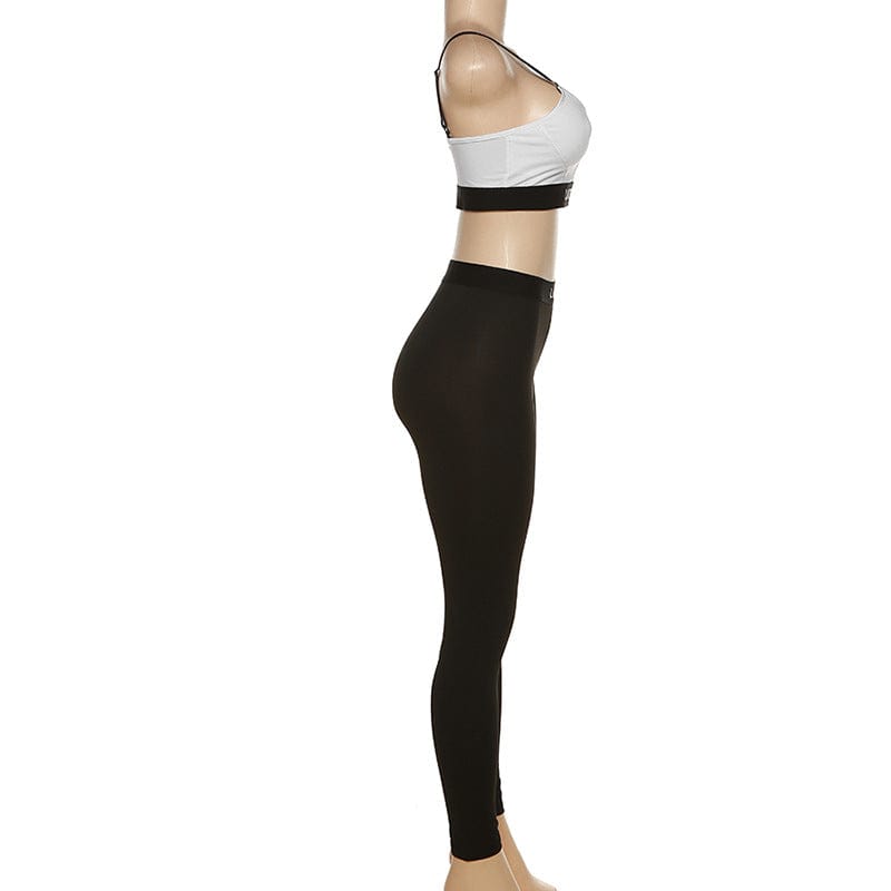 fashion summer woman clothes joggers set lucky bra crop top match pants legging two piece set tracksuits