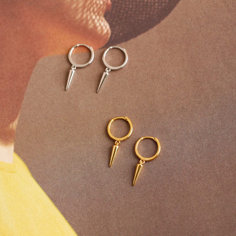 fashion tapered triangle pendant earrings s925 sterling silver gold plated cone shape tassel geometric dangle earring jewelry