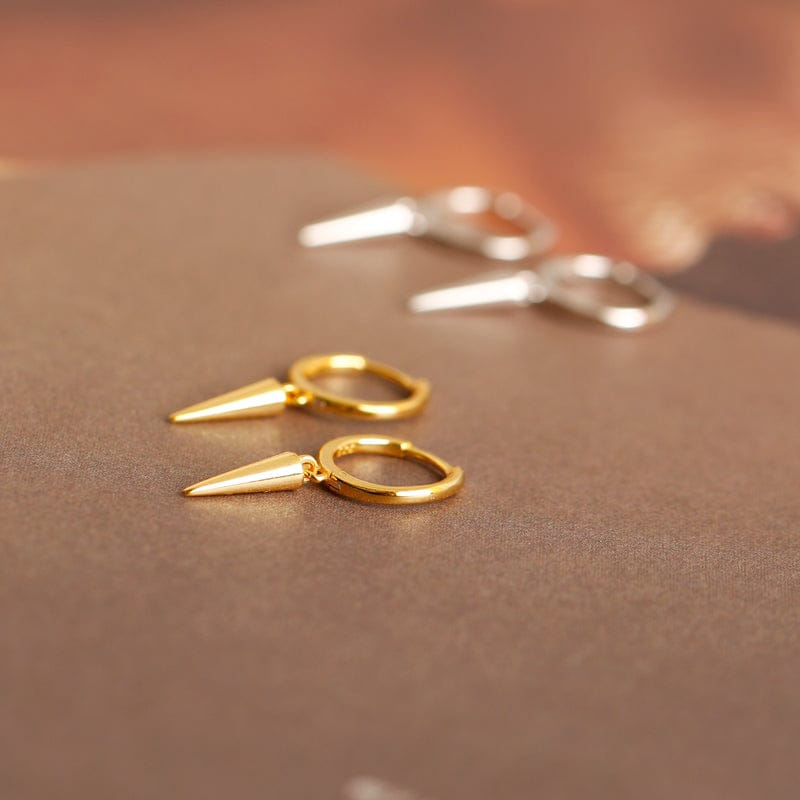 fashion tapered triangle pendant earrings s925 sterling silver gold plated cone shape tassel geometric dangle earring jewelry