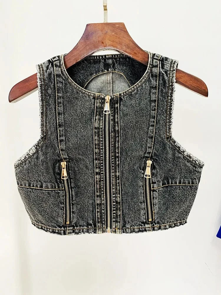 Fashion Top&Skirt Night Clubwear Celebrity Evening  Party Denim Two Piece Sets