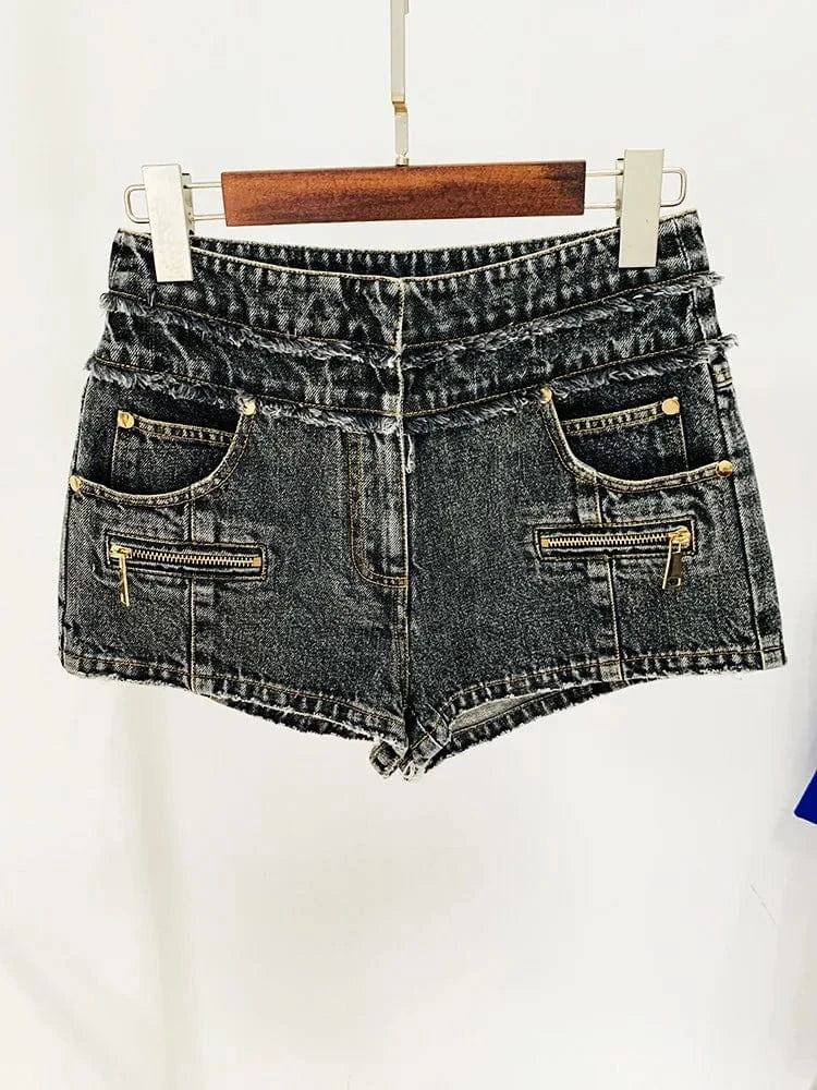 Fashion Top&Skirt Night Clubwear Celebrity Evening  Party Denim Two Piece Sets