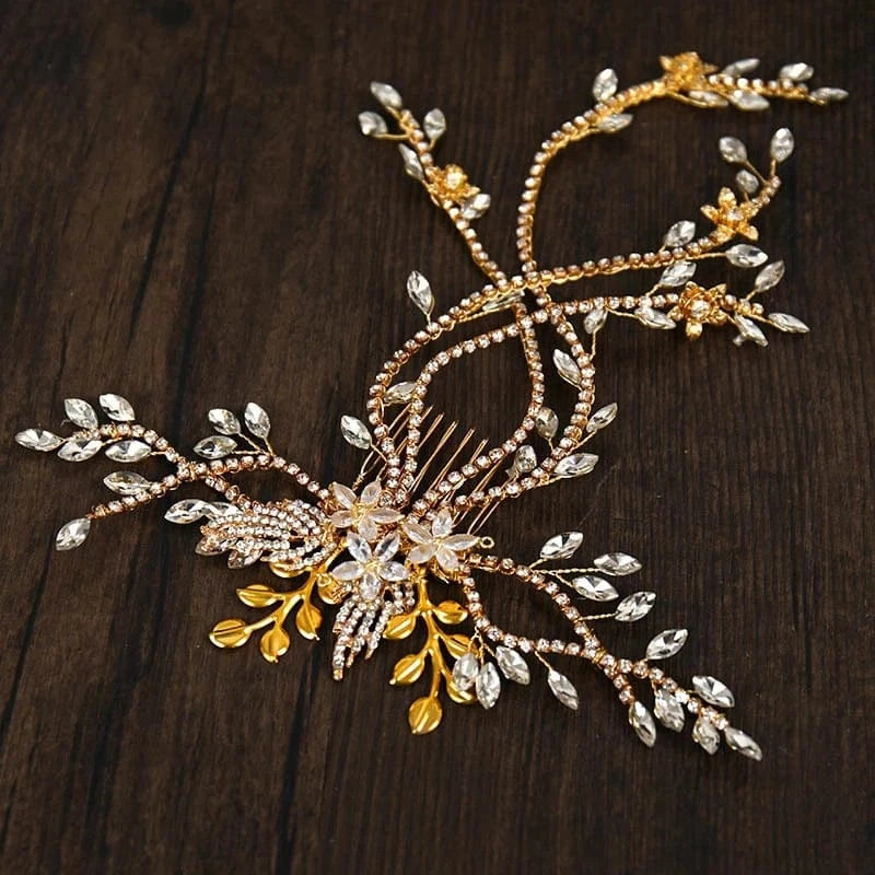 Fashion Wedding Full Crystal Wedding Tassel Comb Handmade Wedding Head Accessories Bridal Hair Jewelry