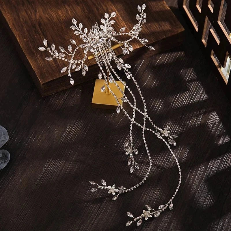 Fashion Wedding Full Crystal Wedding Tassel Comb Handmade Wedding Head Accessories Bridal Hair Jewelry