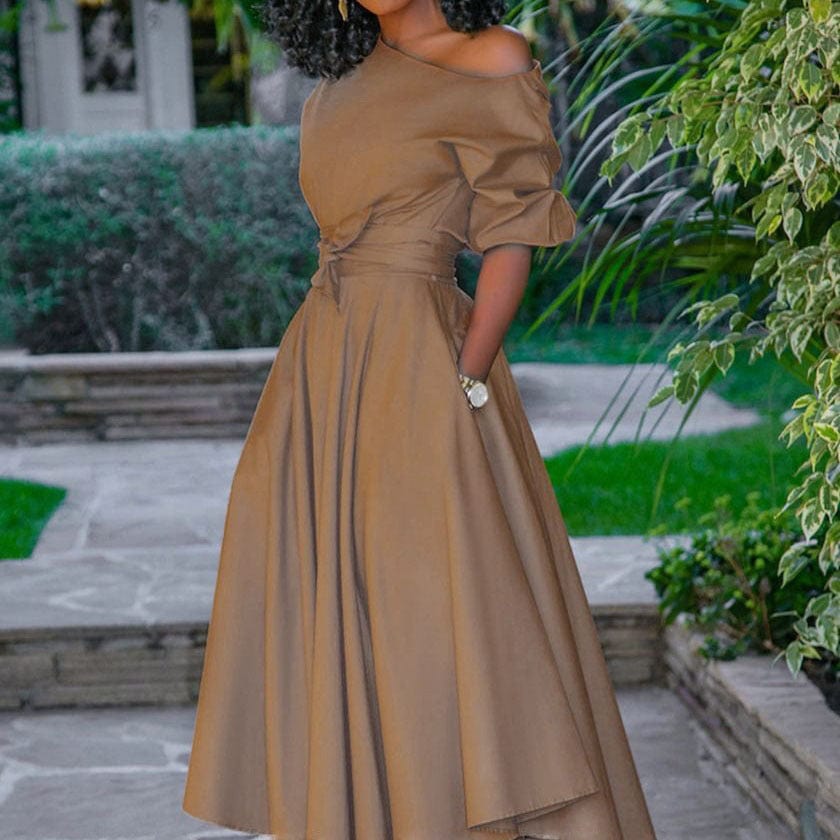 fashion wholesale  Sleeve ladies dress for women clothing  custom logo casual dresses women