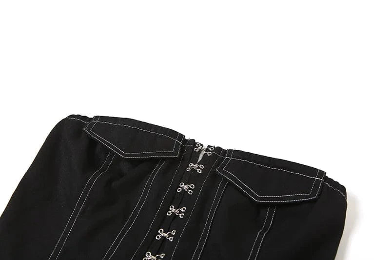 Fashion Women Denim Sexy Off Shoulder Strapless Tube Top Wrap Chest Vest Single Breasted Corset Top