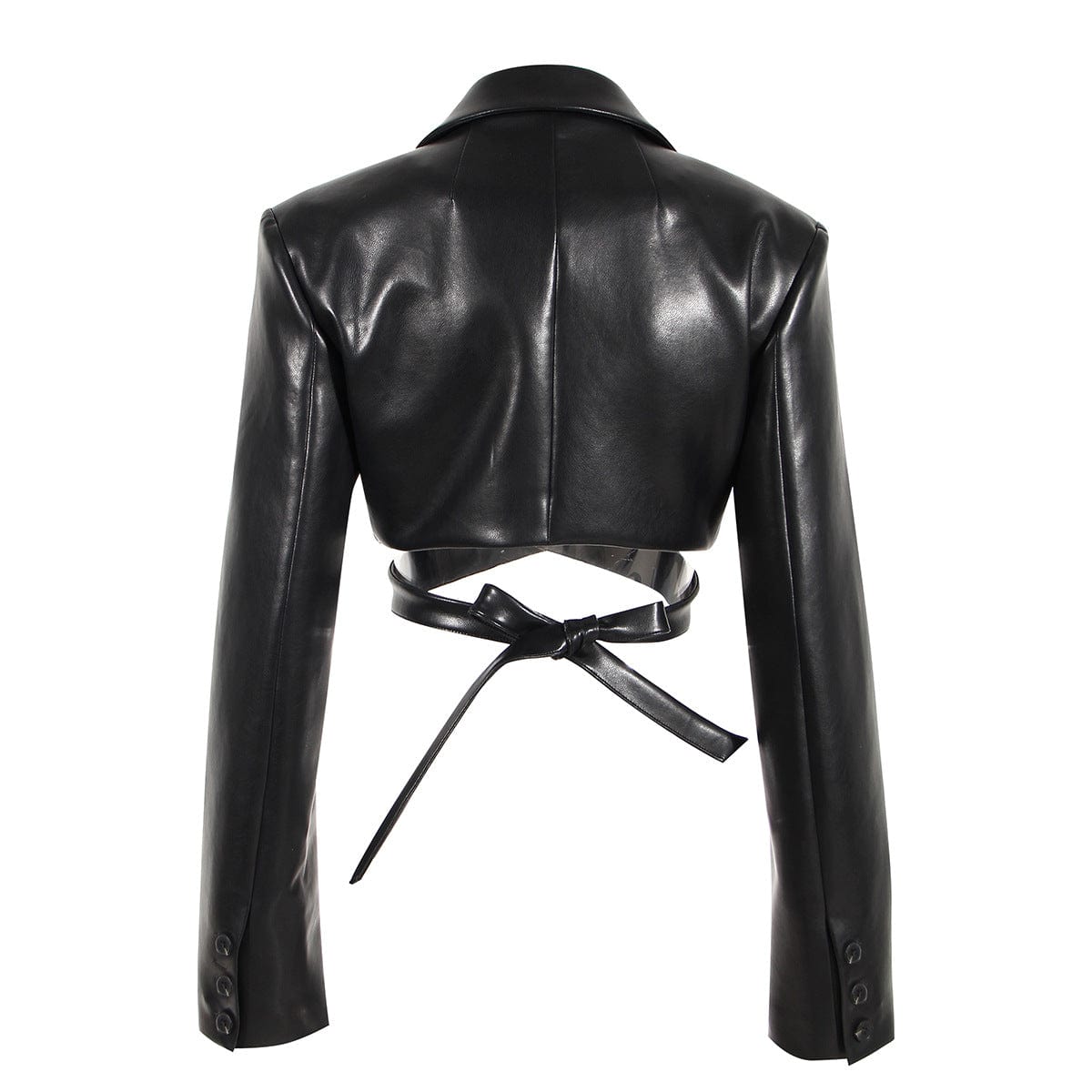 Fashion women leather jacket solid color long sleeve PU leather jacket short women's coats