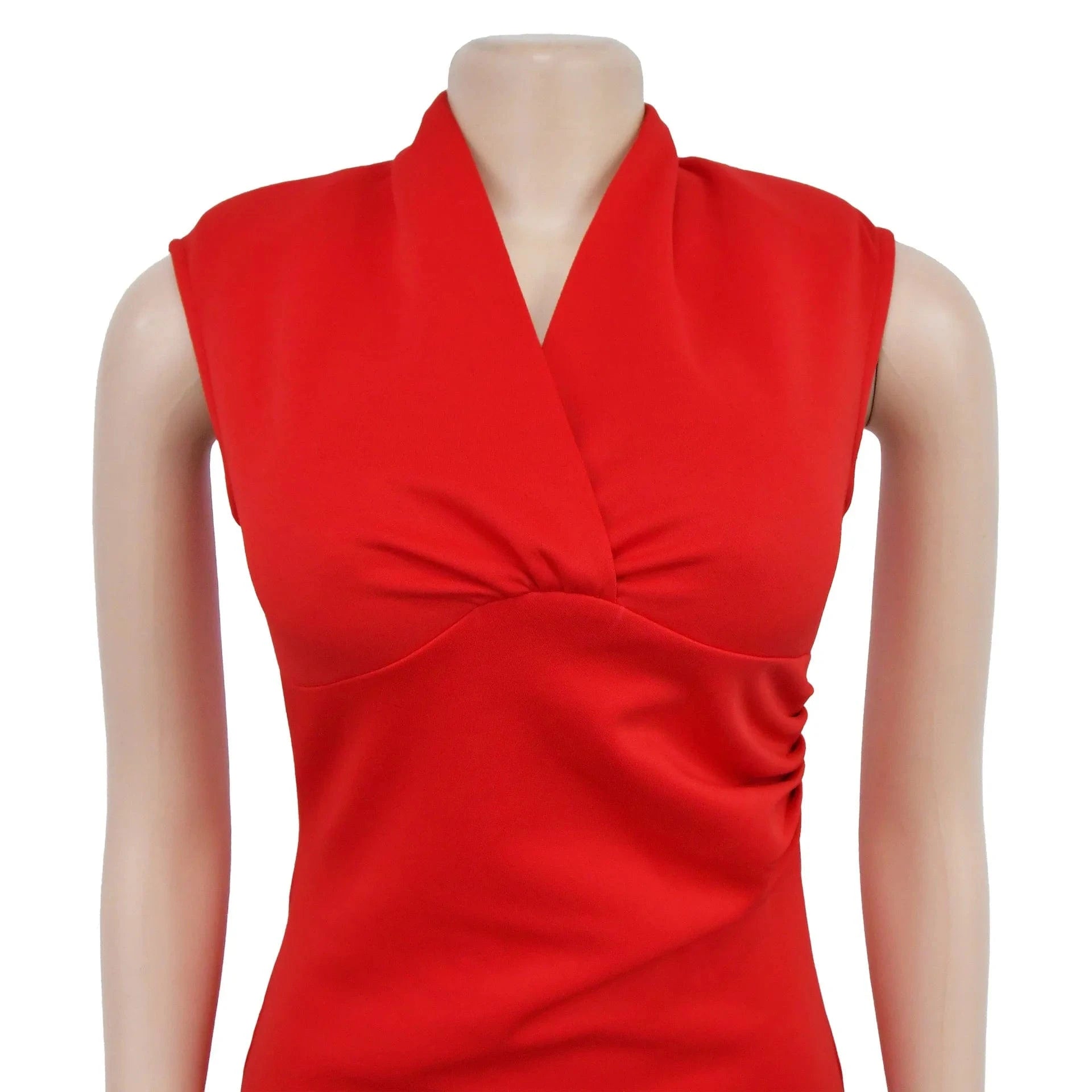 Fashion Women'S Solid Color Deep V Sleeveless Pleated Long Casual Dresses