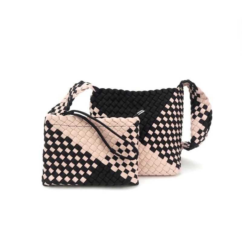 Fashion Women Tote Handmade Woven Neoprene Beach Tote Bag Hand Make Shopping Knitted Bag Weave Bag