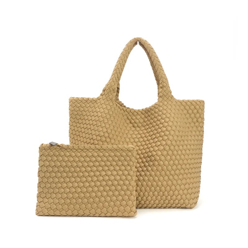 Fashion Women Tote Handmade Woven Neoprene Beach Tote Bag Hand Make Shopping Knitted Bag Weave Bag