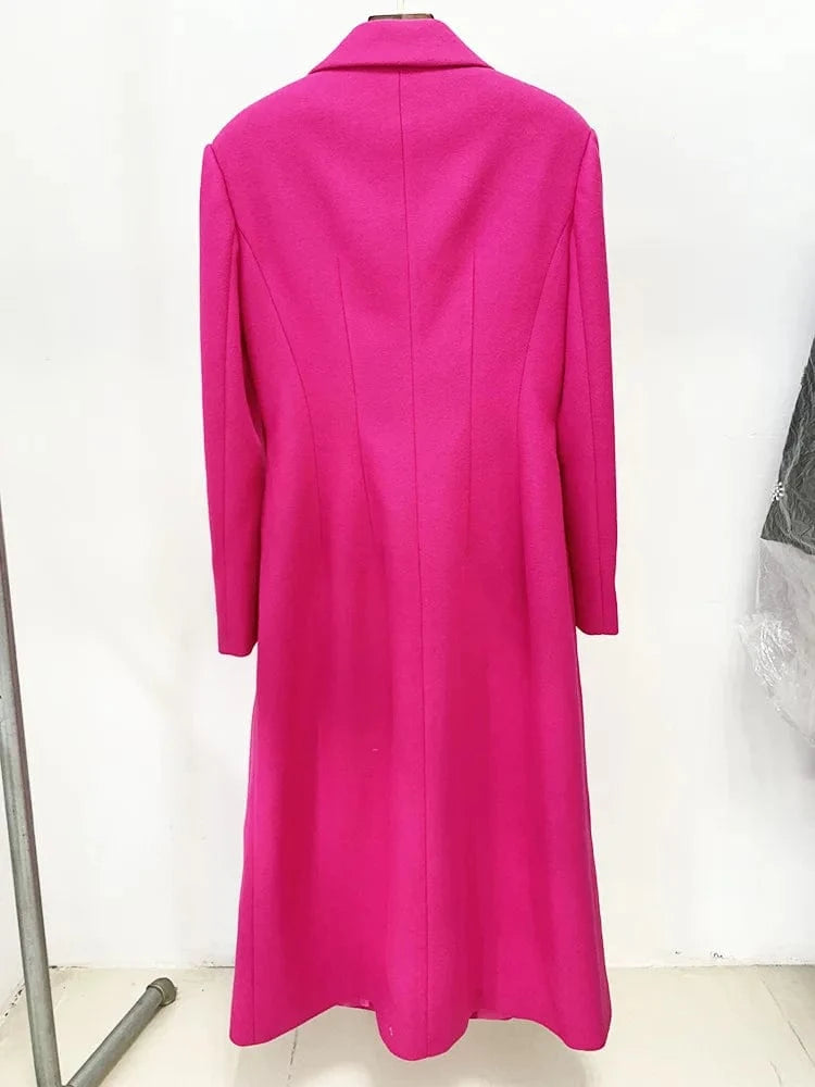 Fashionable Ladies Elegant Long Sleeves Jacket Suit Dresses Casual Maxi Trench Overcoat