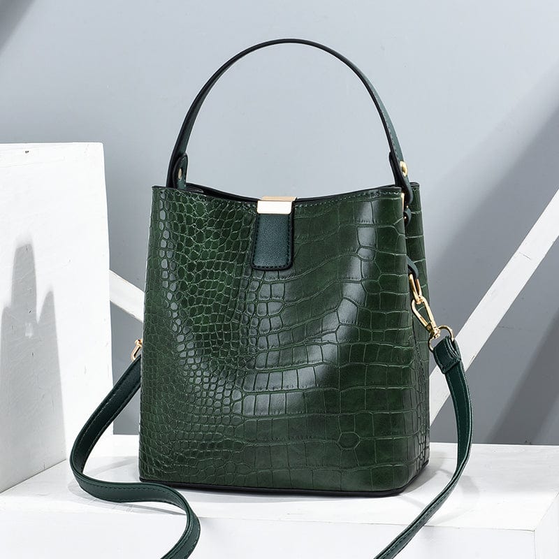 Fashionable new alligator pattern for women bucket shoulder cross body bag with a good look at high quality of the handbags