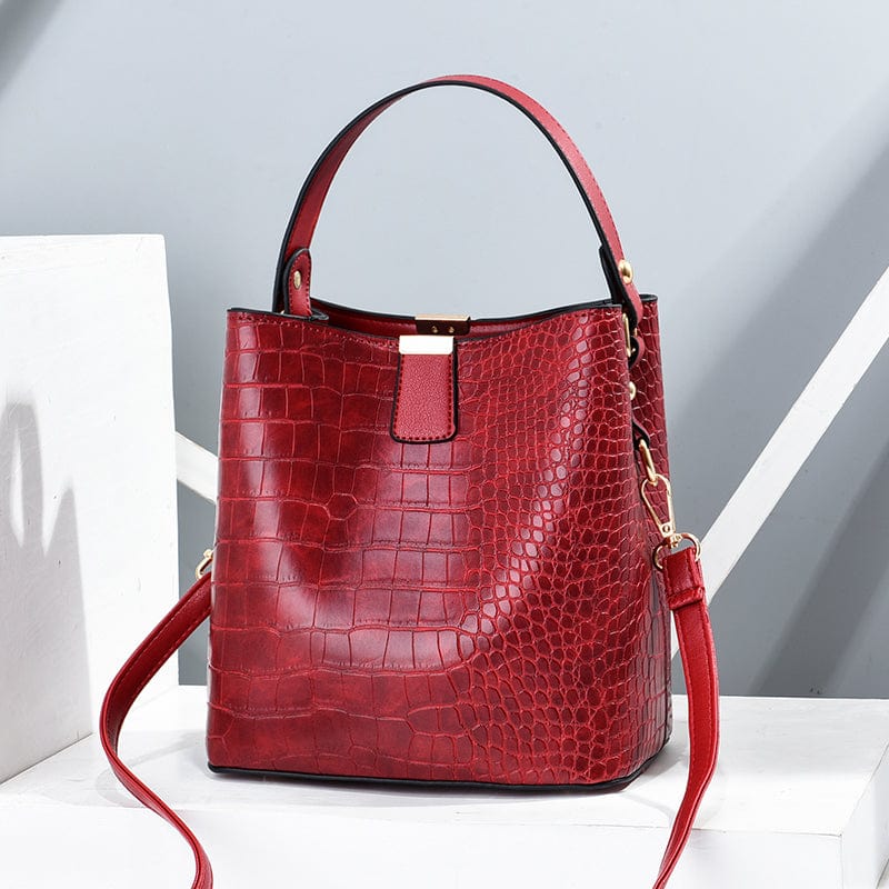 Fashionable new alligator pattern for women bucket shoulder cross body bag with a good look at high quality of the handbags