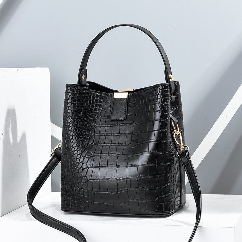 Fashionable new alligator pattern for women bucket shoulder cross body bag with a good look at high quality of the handbags