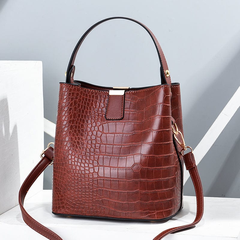 Fashionable new alligator pattern for women bucket shoulder cross body bag with a good look at high quality of the handbags