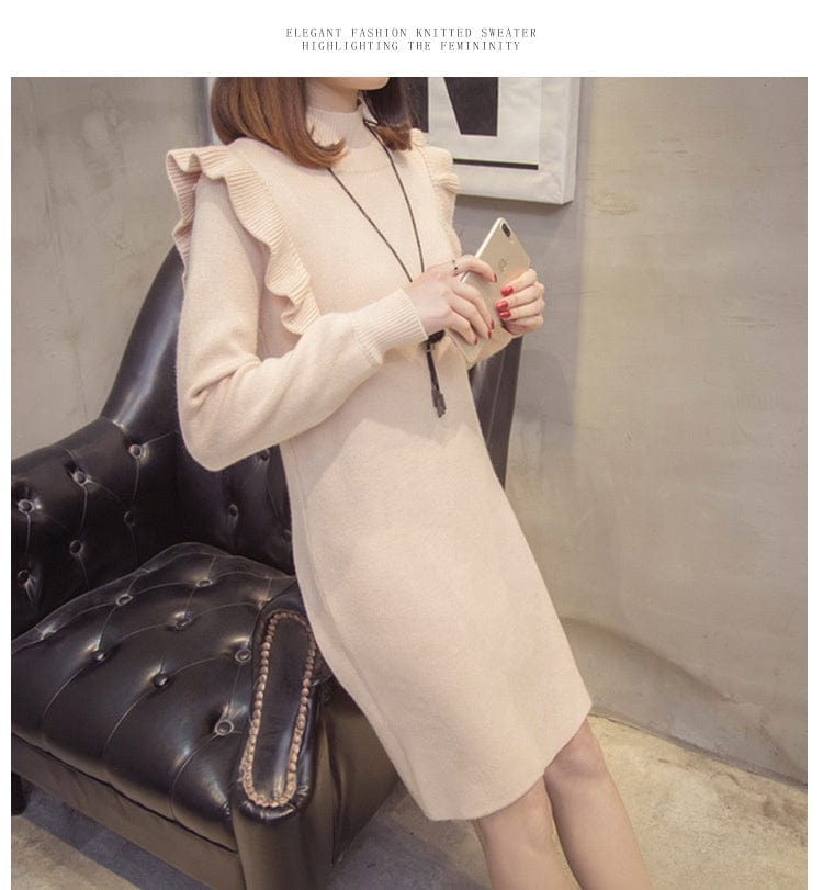 Fashionable Office Lady Long Sleeve Crew Neck Custom Fit Pregnant Women Sweater