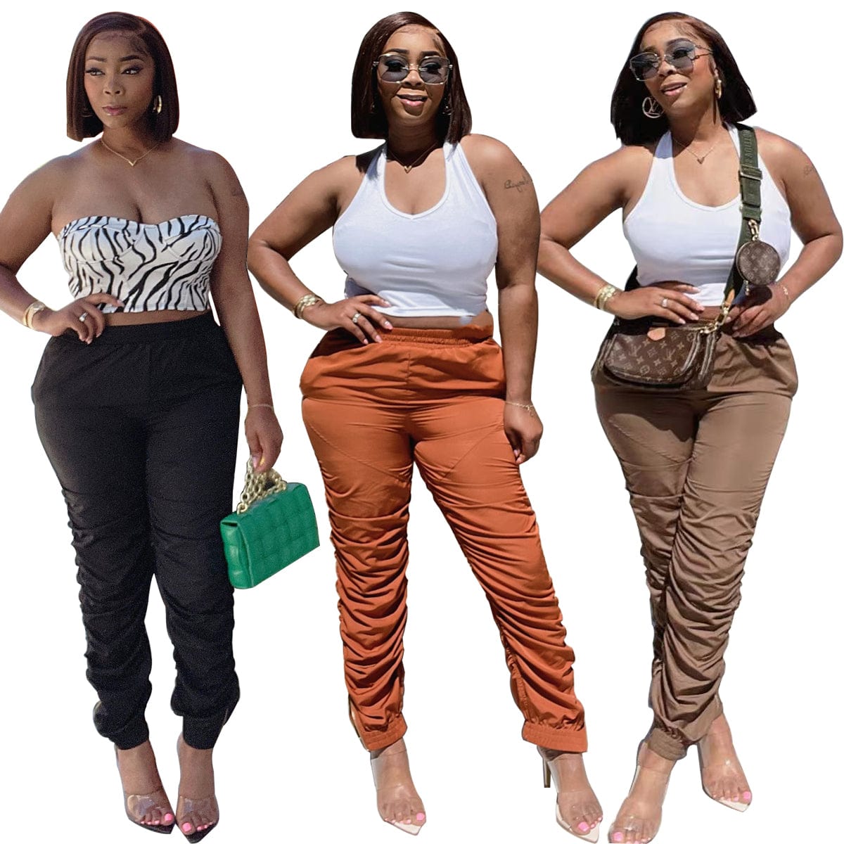 Fashionable slit zipper waterproof casual trousers