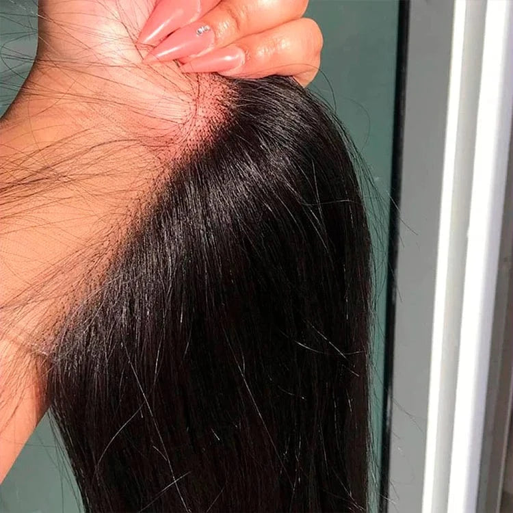 Fast delivery human hair bundles with closure in wholesale price,hd lace closure 5x5  with baby hair