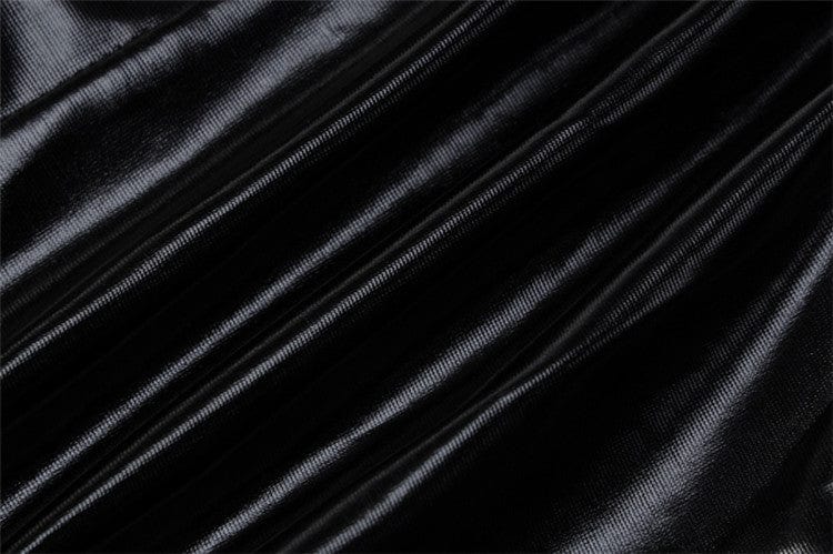 Faux Leather Jumpsuit For Women Short One Piece Sexy Outfits 2023 O Neck Zipper Long Sleeve Bodycon Rompers