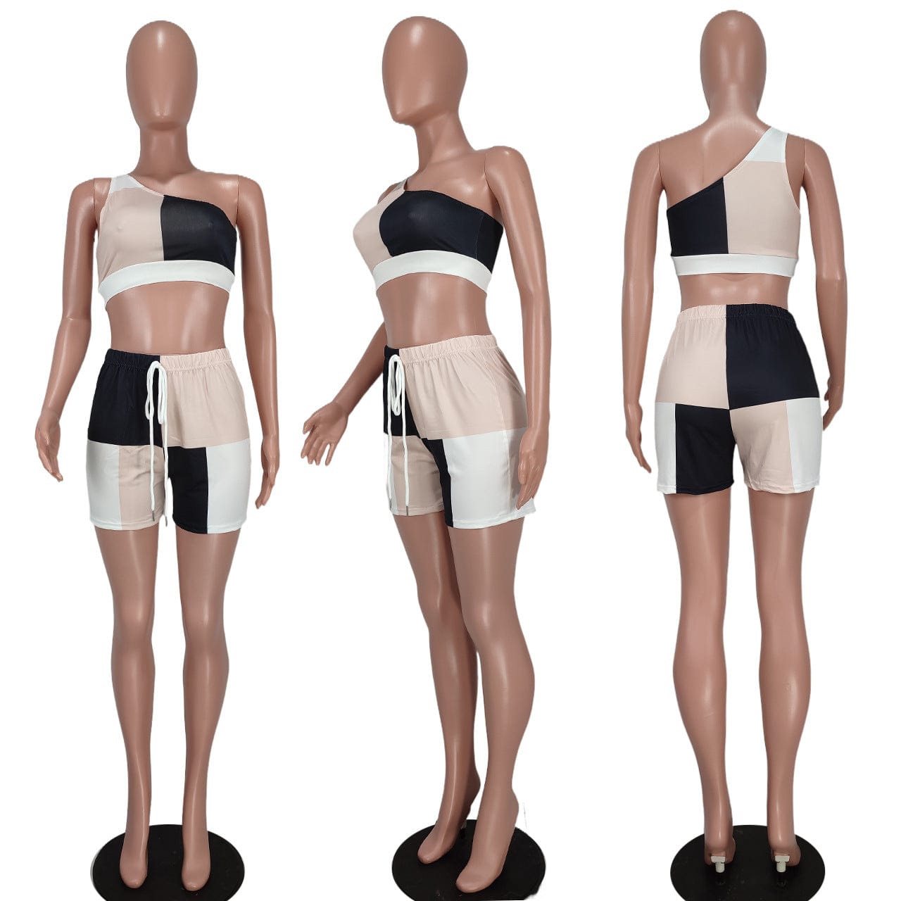 Fengway 2022 New Arrivals Hot Sale Fashion Positioning Print Sleeveless Off Shoulder Casual Sports Two Piece Set