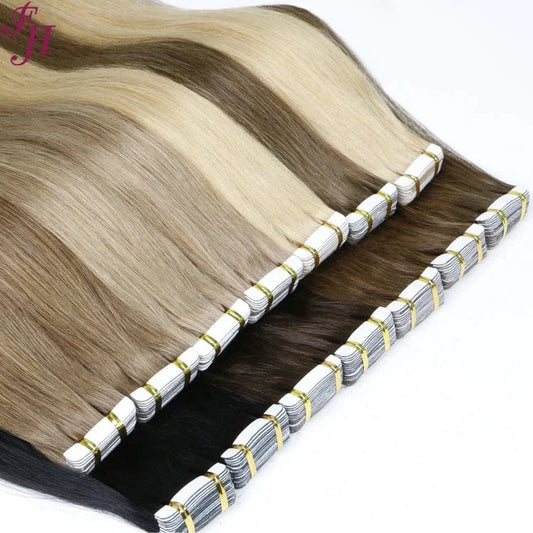 FH Ready To Ship Tape In Hair Extensions 100% Remy Human Hair Double Drawn Natural Invisible Tape Hair Extension
