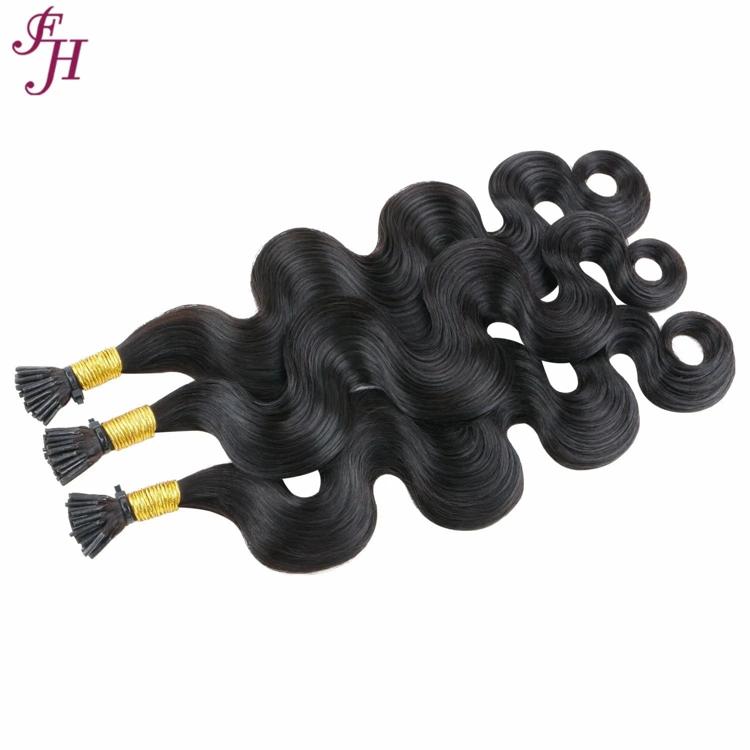 FH unprocessed raw brazilian hair i tip human hair extension natural black body wave i-tip remy hair extensions