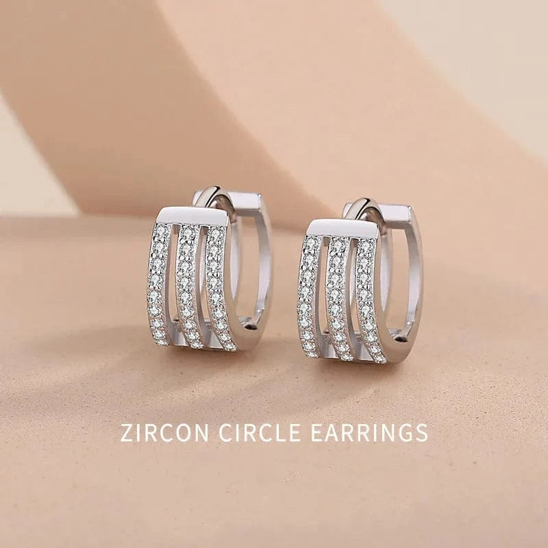 fine jewelry 925 silver earrings jewelry 18K gold plated sterling silver geometric hoop earrings for women