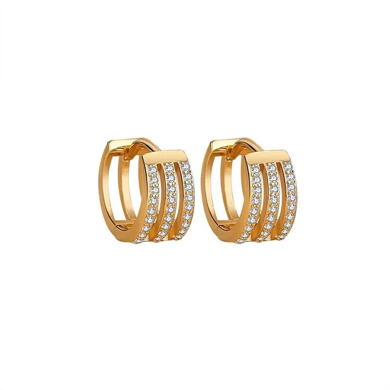 fine jewelry 925 silver earrings jewelry 18K gold plated sterling silver geometric hoop earrings for women
