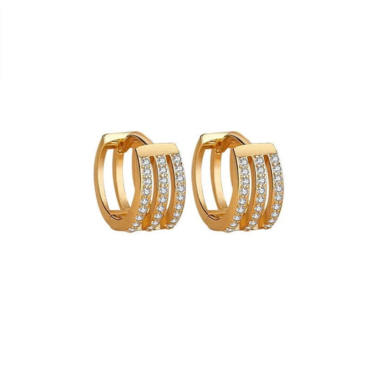 fine jewelry 925 silver earrings jewelry 18K gold plated sterling silver geometric hoop earrings for women