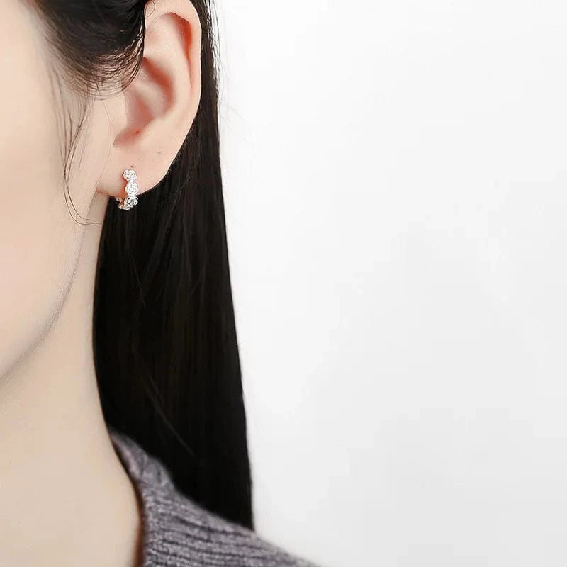 fine jewelry 925 sterling silver earrings multiple flower rose wreath garland gold plated hoop earrings for women