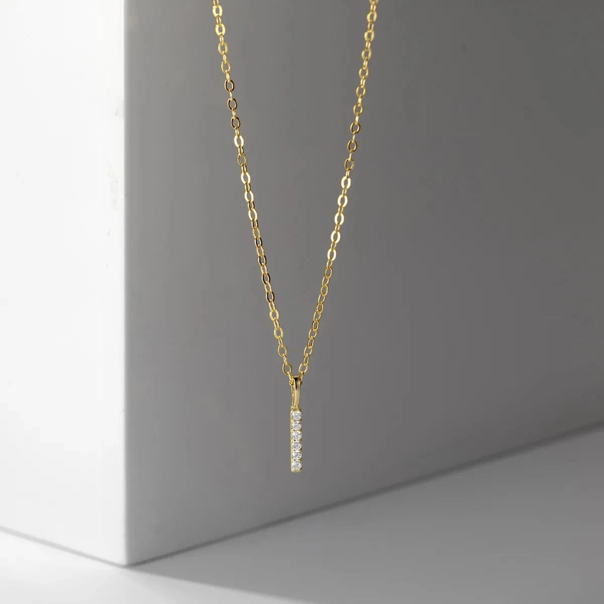 Fine Jewelry Necklaces 925 sterling silver necklace row drill a stick of zircon gold plated necklaces for women